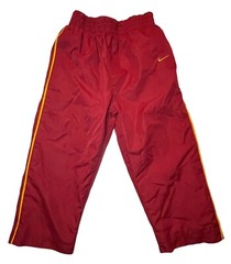 NIKE Team Track Pants Boy Girl Size 2T Maroon Gold Pockets Mesh Lining