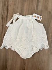 NEW Baby Girls White Floral Crochet Lace Romper Bodysuit Sunsuit Jumpsuit