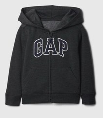 NWT Baby Gap Toddler Boys Logo Hoodie Jacket Zip Grey Sweatshirt u pick size