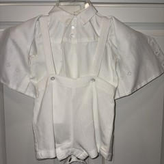 Vintage Danny Dare Christening Baby Boy Romper Set 4 Pieces size unknown tag L