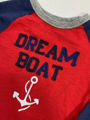 Baby Gap Boys 12-18 Months Red Dream Boat Valentines Day Nautical Anchor Shirt