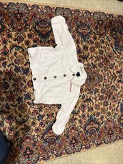 Monag Kids Girls 18 Months “Elliana” White Denim Jacket With Snaps