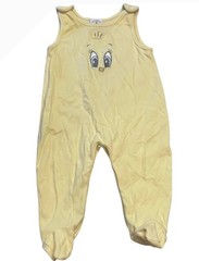 Y2K Vintage Baby Looney Tunes Classic Tweety Bird Yellow Romper 9 Months