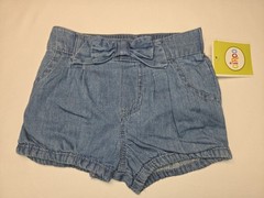 Circo Baby Girls Denim Paperbag Shorts/Diaper Cover 12M Pull-On Bow Detail