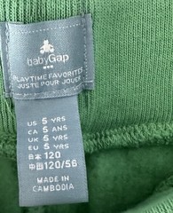 NEW Gap Green Sweatpants Joggers Adjustable Waist Cotton Blend Toddler Size 5