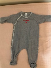 Petit Bateau Layette Set Stripe Footie and White Bodysuit Size 3M Baby Boy NWOT