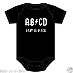 AC/DC BABY GROW TODDLER VEST FUNNY AB/CD BABYGROW ROCK MUSIC BAND 0-18 MONTHS