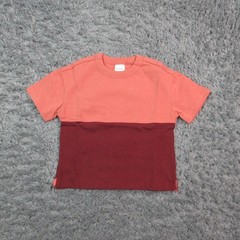 Hanna Andersson Shirt Unisex Kids 3T Red Colorblock Jersey Short Sleeve NWT