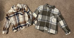 2 Flannel Plaid shirts 3T Wonder Nation Cotton/Viscose So soft! Brown Gray