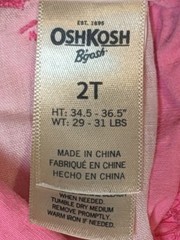 Vintage Oshkosh Overalls 2t Pink Girls Snap Crouch Pockets Side Buttons Straps