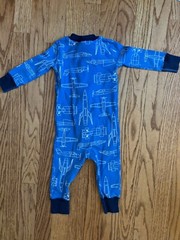 Hannah Andersson Blue Plane Racecar Car Rocket Organic Cotton PJ 70cm 9-18 Mos