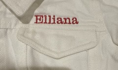 Monag Kids Girls 18 Months “Elliana” White Denim Jacket With Snaps
