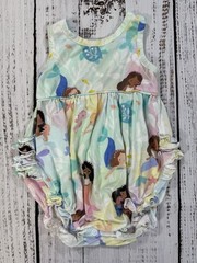 Little Sleepies Bubble Romper Size 3-6m Mermaid Baby Bamboo Ruffles