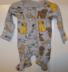 I Love Dogs Puppies One Piece Footed Sleeper Pajama PJ Boys Girls Preemie NWT