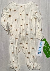 CARTERS lightweight sleeper cream/tan SNAIL motif size PREEMIE