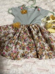 Baby Girl outfit With Sandals Handmade Size New Born