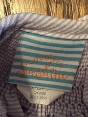18 -24 mo baby girl SOUTHERN SUNSHINE Purple White striped Tulip BISHOP DRESS