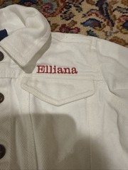 Monag Kids Girls 18 Months “Elliana” White Denim Jacket With Snaps