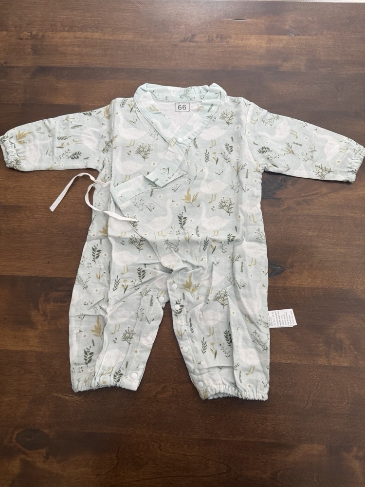 Baby Kimono One Piece Outfit Green Goose 3-6 mos.