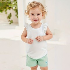2PCS Toddler Baby Girl Top Basic Plain Ruffle T-Shirt Blouse Casual Clothes