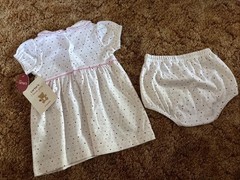 NWT Carter’s “Love” Dress Set Sz 6 Months White w Pink/Red Hearts