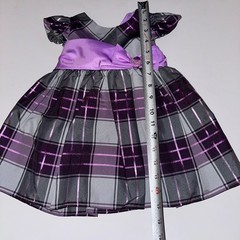 Bonnie Baby Purple & Gray Dressy Dress Taffeta Plaid Size 12 Mo 12m Easter