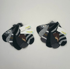 6 Pairs Capelli New York Boys No Show Socks Wolf and Bear, Size Small New w/Tags