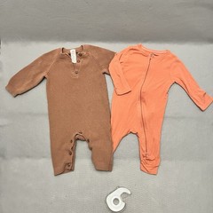 H&M Organic Cotton Knit Romper & Cloud Island Sleeper Bundle | Size 4-6M | Boho