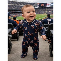Chicago Bears Infant Sleeper 0-3M NFL Team Apparel Footed Pajamas NWT
