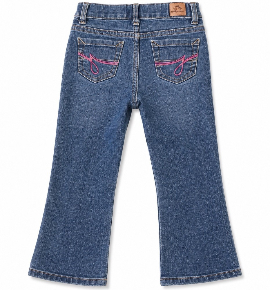 Jordache Baby Boot Girls Jeans 3T Bootcut Medium Wash Stretch Denim Embroidered