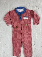 Vintage 12M Engineer Carter’s Made In USA Red striped Blue Unisex