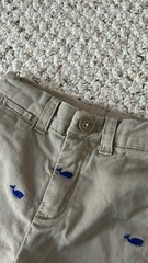 Crewcuts Boys Khaki Pants Embroidered Whales 2T