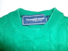 Vineyard Vines Crew Neck Cable Knit Sweater Cotton /Cashmere Green Toddler 2T