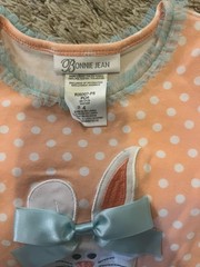 Bonnie Baby 3-6 months Coral and Aqua Blue 2 piece Bunny Outfit for Spring