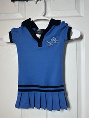 Detroit Lions Cheerleader Dress Baby Girl 2T Blue And Black New