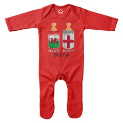 Welsh English Cute Baby Romper and Suit Country Personalised England Wales Boys