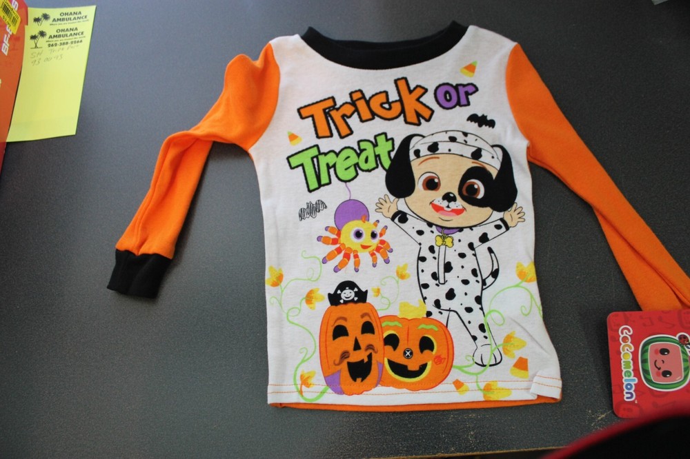 Cocomelon 2pc Set Halloween Long Sleeve Pajamas 2T 3T 4T Trick or Treat