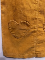 Gap Baby Girl Dress 2T Corduroy Heart Pockets Knee Length Button Straps Mustard