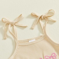 Baby Girl Spaghetti Strap Jumpsuit Sleeveless Halter Romper Bow Bell Bottoms …