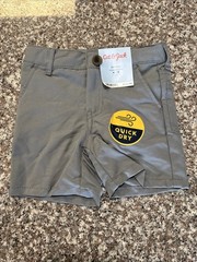 NWT Cat & Jack Size 2T Boys gray Adjustable Waist Flat Front Quick Dry Shorts