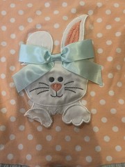 Bonnie Baby 3-6 months Coral and Aqua Blue 2 piece Bunny Outfit for Spring