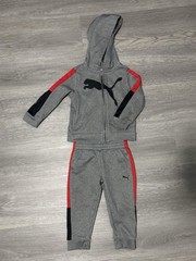 Puma Toddler Boys 2-Piece Set Full Zip Hoodie & Sweatpants in Grey Size 2T NEW