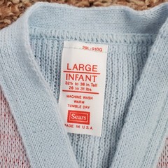 Vintage 80s SEARS Pastel Blue Button Down Toddler Cardigan Sweater – Size 12M