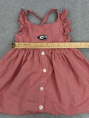GArb Team University Of Georgia Bulldogs Toddler Girl Red Gingham Dress- Size 4T