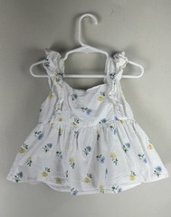 Janie and Jack Floral Dress Girls 3 months White Blue Yellow Ruffles Back Button