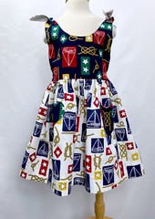 BOUTIQUE Girls Nautical Sail Summer Dress Blue White Red SMALL 3T