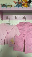 Vintage Embroidered Big Bird Sesame Street 2 Piece 2T Outfit Pink