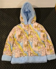 Reversable Disney Princess Jacket 4T pink blue fleece Cinderella Ariel Belle