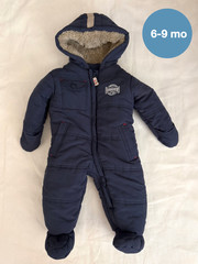 London Fog infant baby snowsuit 6-9 months one piece fur lined water repellent