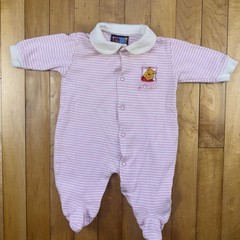 Vintage Winnie The Pooh Baby Sleeper Pink Striped Footed Pajamas 3 Months